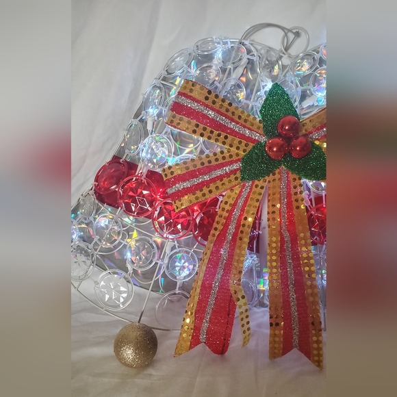 LED Crystal Disc Twin Bells Vtg 2000 Indoor Outdoor Hanging Light Display - Picture 3 of 14